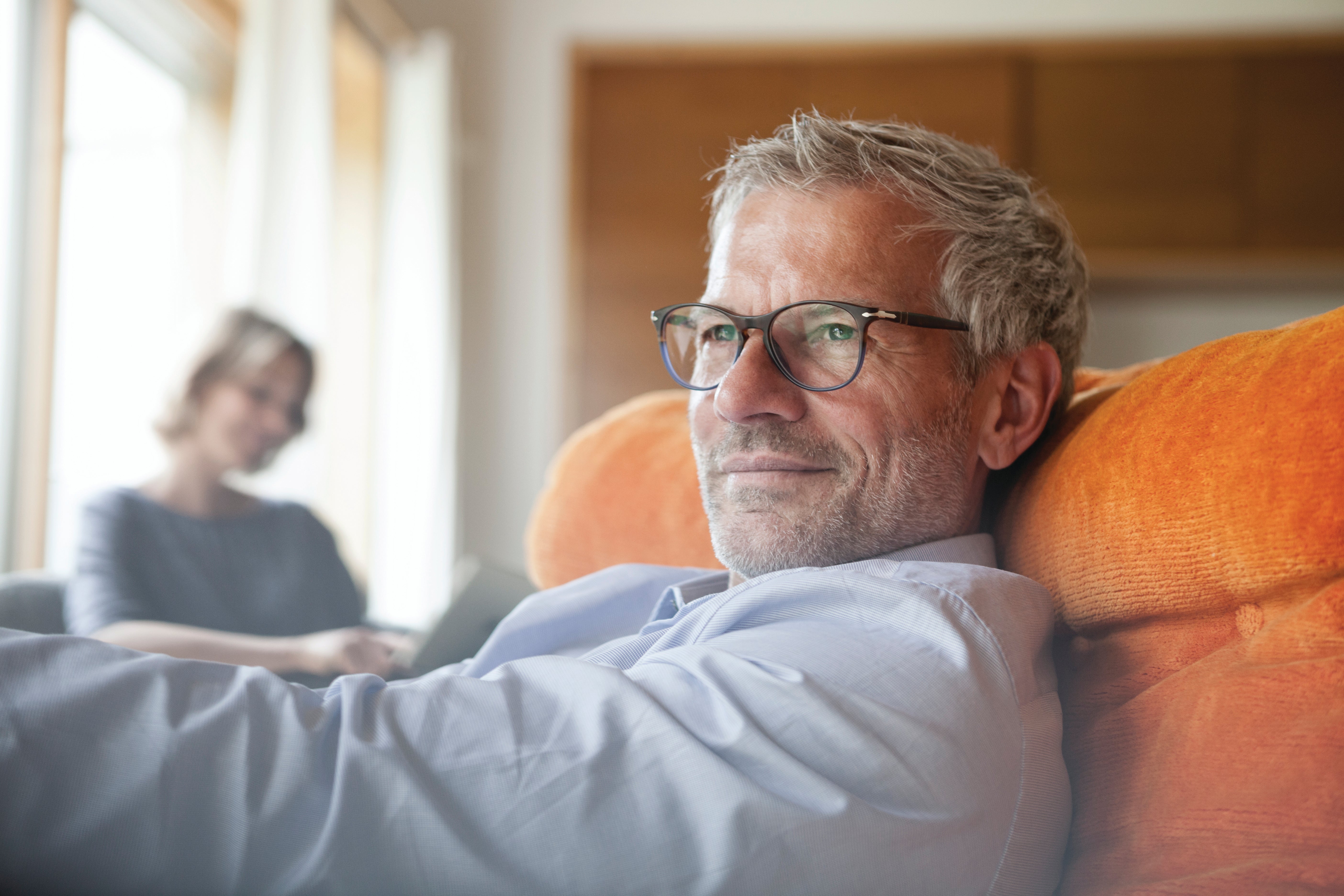 Man relaxing on the couch