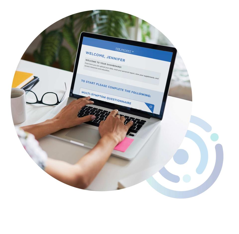Women signing into her PureInsights profile